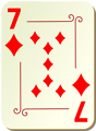 Free Stock Photo: Illustration of a Seven of Diamonds playing card