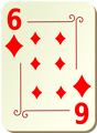 Free Stock Photo: Illustration of a Six of Diamonds playing card
