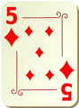 Free Stock Photo: Illustration of a Five of Diamonds playing card