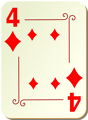 Free Stock Photo: Illustration of a Four of Diamonds playing card