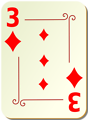 Free Stock Photo: Illustration of a Three of Diamonds playing card
