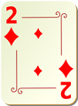 Free Stock Photo: Illustration of a Two of Diamonds playing card