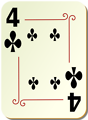 Free Stock Photo: Illustration of a Four of Clubs playing card