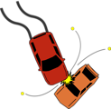 Free Stock Photo: Illustration of an auto accident