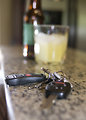 Free Stock Photo: Car keys and a bottle of beer
