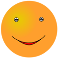 Free Stock Photo: Illustration of an orange smiley face