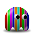 Free Stock Photo: Illustration of an arcade styled rainbow striped ghost
