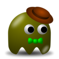 Free Stock Photo: Illustration of an arcade styled green ghost wearing a hat