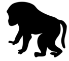 Free Stock Photo: Illustrated silhouette of a monkey