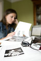 Free Stock Photo: A pair of glasses with an open book