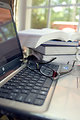 Free Stock Photo: A laptop keyboard with glasses