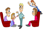 Free Stock Photo: Illustration of a family playing charades