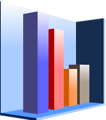 Free Stock Photo: Illustration of a 3D bar chart