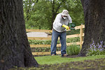 Free Stock Photo: A man gardening outside