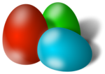 Free Stock Photo: Illustration of three colored Easter eggs