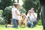 Free Stock Photo: A family giving a dog a bath