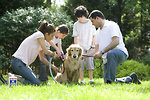 Free Stock Photo: A family giving a dog a bath