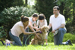 Free Stock Photo: A family giving a dog a bath