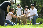 Free Stock Photo: A family giving a dog a bath