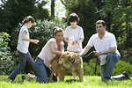 Free Stock Photo: A family giving a dog a bath