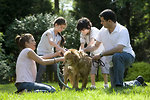Free Stock Photo: A family giving a dog a bath
