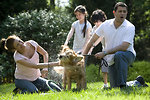 Free Stock Photo: A family giving a dog a bath
