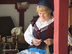 Free Stock Photo: Medieval woman sewing