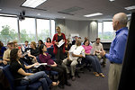 Free Stock Photo: Men and women at a town hall meeting