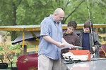 Free Stock Photo: A father and two sons going fishing