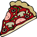 Free Stock Photo: Illustration of a slice of pizza with toppings