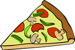 Free Stock Photo: Illustration of a slice of pizza with toppings