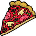Free Stock Photo: Illustration of a slice of pizza with toppings
