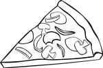 Free Stock Photo: Illustration of a slice of pizza with toppings