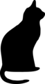 Free Stock Photo: Illustrated silhouette of a black cat