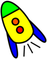 Free Stock Photo: Illustration of a yellow rocket