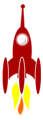 Free Stock Photo: Illustration of a red rocket with a transparent background.