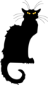 Free Stock Photo: Illustrated silhouette of a black cat