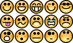 Free Stock Photo: Collection of orange smiley faces