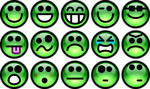 Free Stock Photo: Collection of green smiley faces