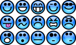 Free Stock Photo: Collection of blue smiley faces