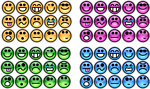 Free Stock Photo: Collection of colorful smiley faces