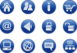 Free Stock Photo: Collection of blue icon buttons