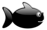 Free Stock Photo: Illustration of a cartoon black fish