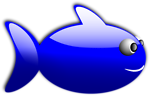 Free Stock Photo: Illustration of a cartoon blue fish