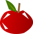 Free Stock Photo: Illustration of a shiny red apple