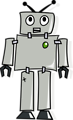 Free Stock Photo: Illustration of a grey cartoon robot