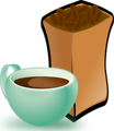 Free Stock Photo: Illustration of a cup of coffee and beans