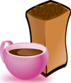 Free Stock Photo: Illustration of a cup of coffee and beans