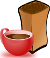 Free Stock Photo: Illustration of a cup of coffee and beans