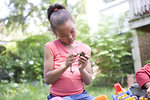 Free Stock Photo: A young African-American girl playing outside